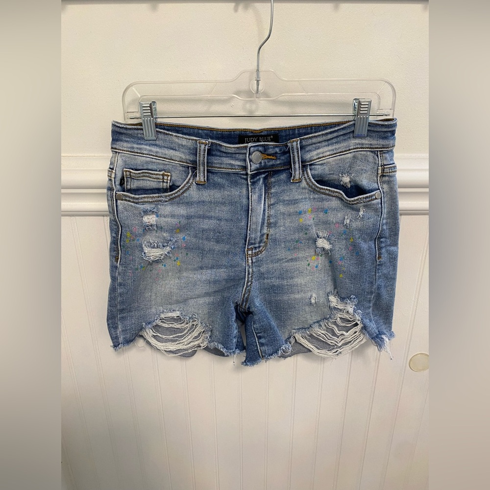 Judy Blue Women's Light Blue Distressed Jean Shorts
